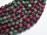 Jade - Red & Green, 8mm Round-BeadBeyond