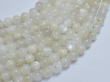 Milky White Moonstone, 8mm Round-BeadBeyond