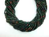 Indian Bloodstone Beads, 4mm (4.6mm) Round Beads-BeadBeyond