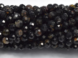 Black Tourmaline, 3mm (3.4mm) Micro Faceted Round-BeadBeyond