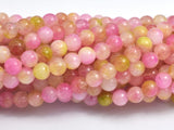 Jade - Pink & Yellow, 4mm (4.5mm) Round-BeadBeyond