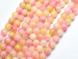 Jade - Pink & Yellow, 8mm Round-BeadBeyond