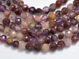 Super Seven Beads, Cacoxenite Amethyst, 4mm (4.4mm) Micro Faceted Round-BeadBeyond