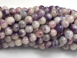 Jade - Purple & White, 8mm Round-BeadBeyond