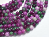 Jade - Ruby & Green, 6mm Round-BeadBeyond