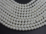 White Lava Beads, 8mm Round Beads, 15 Inch-BeadBeyond