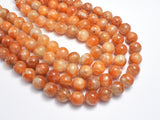 Orange Calcite Beads, 12mm Round Beads-BeadBeyond