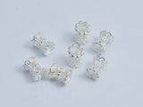 10pcs 925 Sterling Silver Bead Caps, 4mm Double Bead Caps, Height 5mm-BeadBeyond