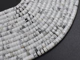 White Howlite, 2x4mm, Heishi Disc-BeadBeyond