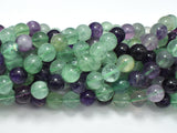 Fluorite Beads, Rainbow Fluorite, 10mm (9.8mm) Round-BeadBeyond
