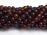 Amber Resin-Red, 8mm Round Beads, 33 Inch, Approx 108 beads-BeadBeyond