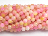 Jade - Pink & Yellow, 6mm Round-BeadBeyond