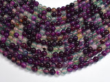 Dragon Vein Agate Beads, Fuchsia & Green, 6mm Round Beads-BeadBeyond
