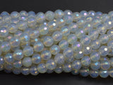 Mystic Coated White Opalite, AB Coated Beads, 6mm Faceted-BeadBeyond