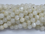 Milky White Moonstone, 8mm Round-BeadBeyond