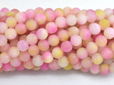 Matte Jade - Pink & Yellow, 6mm Round-BeadBeyond