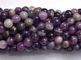 Purple Fluorite, 8mm Round Beads-BeadBeyond