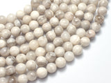 White Crazy Lace Agate 8mm Round Beads, 15 Inch-BeadBeyond