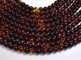 Amber Resin-Red, 8mm Round Beads, 33 Inch, Approx 108 beads-BeadBeyond