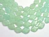 Glass-Green, 15x20mm Wavy Oval, 15.5 Inch-BeadBeyond