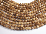 Jade - Light Brown, 8mm Round-BeadBeyond