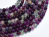 Dragon Vein Agate Beads, Fuchsia & Green, 6mm Round Beads-BeadBeyond