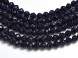 Blue Goldstone, 3mm Micro Faceted Round-BeadBeyond