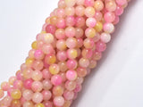 Jade - Pink & Yellow, 6mm Round-BeadBeyond