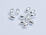 30pcs 925 Sterling Silver Beads, 2x3mm Rice Beads-BeadBeyond