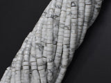 White Howlite, 2x4mm, Heishi Disc-BeadBeyond