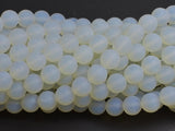 Matte White Opalite, 8mm Round-BeadBeyond