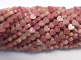 Rhodonite, 4mm Heart Beads, 15 Inch-BeadBeyond