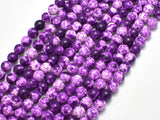 Rain Flower Stone, Purple, White, 6mm Round Beads-BeadBeyond