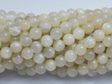 Milky White Moonstone, 6mm Round-BeadBeyond