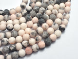 Matte Pink Zebra Jasper, 8mm (7.8mm) Round Beads-BeadBeyond