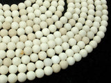 Matte White Fossil Jasper Beads, 6mm (6.3mm)-BeadBeyond