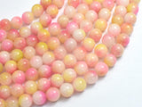 Jade - Pink & Yellow, 8mm Round-BeadBeyond