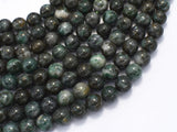 Pyrite in Green Jade, 8mm (8.5mm) Round-BeadBeyond