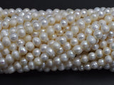 Fresh Water Pearl - White, Approx. 4-5mm Potato, 14 Inch-BeadBeyond