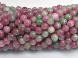Jade - Pink & Green, 6mm (6.5mm) Round-BeadBeyond