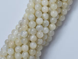 Milky White Moonstone, 6mm Round-BeadBeyond