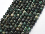 Pyrite in Green Jade, 6mm (6.3mm) Round-BeadBeyond