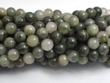 Green Line Quartz Beads, 8mm, Round