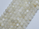 Milky White Moonstone, 8mm Round-BeadBeyond