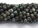 Pyrite in Green Jade, 8mm (8.5mm) Round-BeadBeyond
