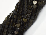 Golden Obsidian, 6mm Heart-BeadBeyond
