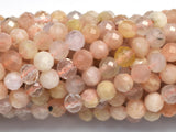 Peach Moonstone, 4mm (4.3mm) Micro Faceted-BeadBeyond