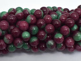 Jade - Red & Green, 8mm Round-BeadBeyond