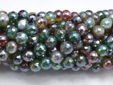 Mystic Coated Rainbow Agate, 8mm Faceted Round-BeadBeyond
