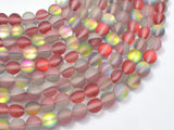 Matte Mystic Aura Quartz-Red, Rainbow, 8mm Round-Gems: Round & Faceted-BeadBeyond